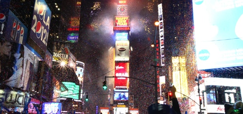 Noche de fin de año en Times Square