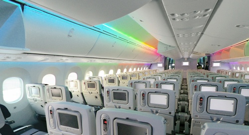 LED en la cabina del Boeing 787 de ANA