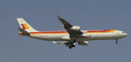 Avión de Iberia en pleno vuelo